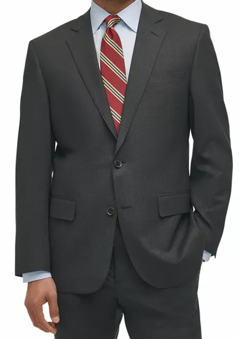 Brooks Brothers Mens Classic fit Suit Jacket Blazer 48 R Charcoal Grey Wool