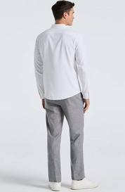 Perry Ellis Mens Modern fit Dress Pants 33 / 32 Light Grey Solid Stretch