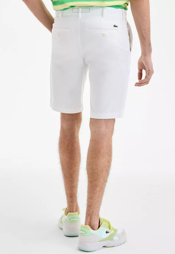 Lacoste Mens Classic fit Casual Shorts 33 White Solid