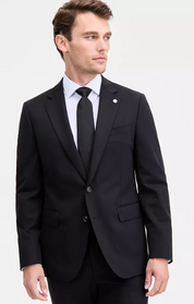 Ted Baker Mens Modern fit Suit Jacket Blazer 48 R Black Solid Wool