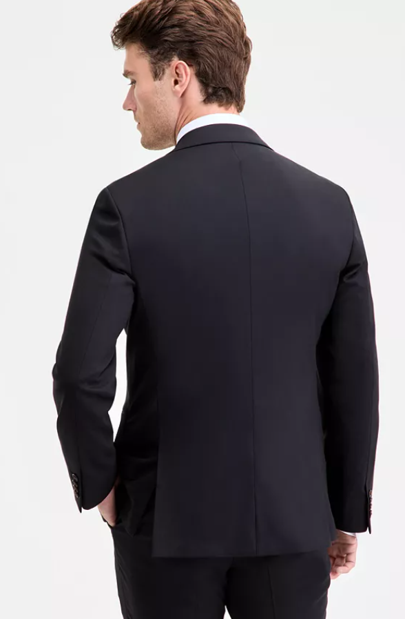 Ted Baker Mens Modern fit Suit Jacket Blazer 48 R Black Solid Wool