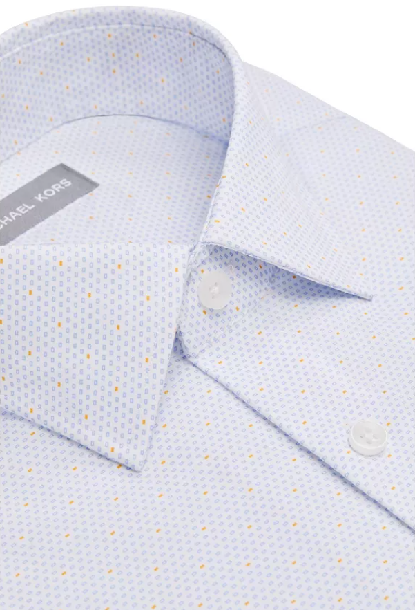Michael Kors Mens Regular fit 34-35 Dress Shirt Shirt XXL White Argyle/Diamond