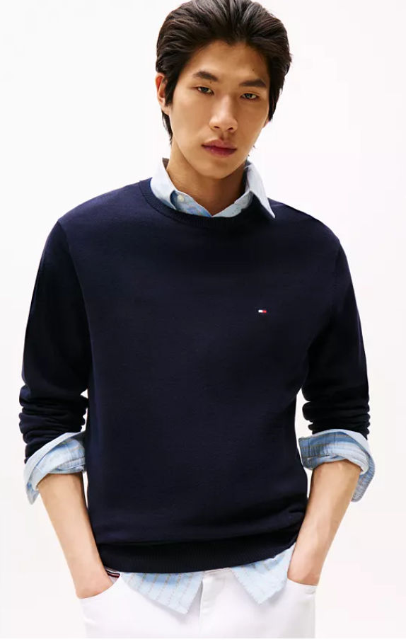 Tommy Hilfiger Mens Classic fit Long Sleeve Crewneck Sweater XXL Navy  Blue