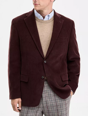 Tommy Hilfiger Mens Modern fit Corduroy Sport Coat Blazer 40 S Brown Solid