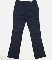Blu Rock Mens Relaxed fit Cargo Pants 36 / 31 Navy Blue Solid