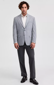 Michael Kors Mens Classic fit Sport Coat Blazer 44 R Light Grey Check Stretch
