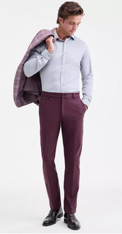 Michael Kors Mens Classic fit Cotton Dress Pants 32 / 30 Red Solid