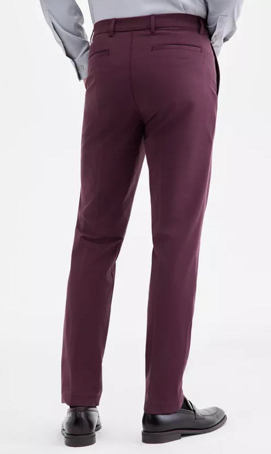 Michael Kors Mens Classic fit Cotton Dress Pants 32 / 32 Red Solid