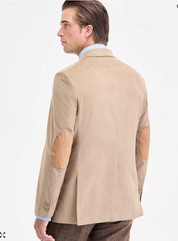 Nautica Mens Modern fit Corduroy Sport Coat Blazer 42 R Tan Solid Stretch