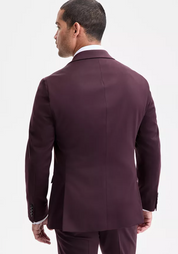 Bar lll Mens Slim fit Suit Jacket Blazer 42 S Burgundy Red Solid Stretch