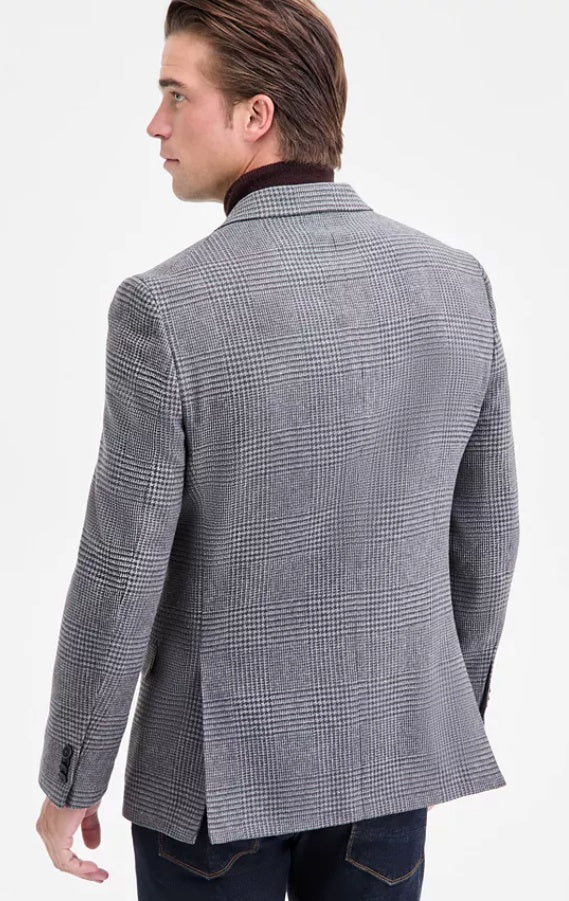 Nautica Mens Modern fit Wool Sport Coat Blazer 44 S Gray Plaid