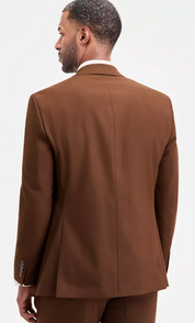 Tayion Mens Classic fit Suit Jacket Blazer 44 L Brown Solid