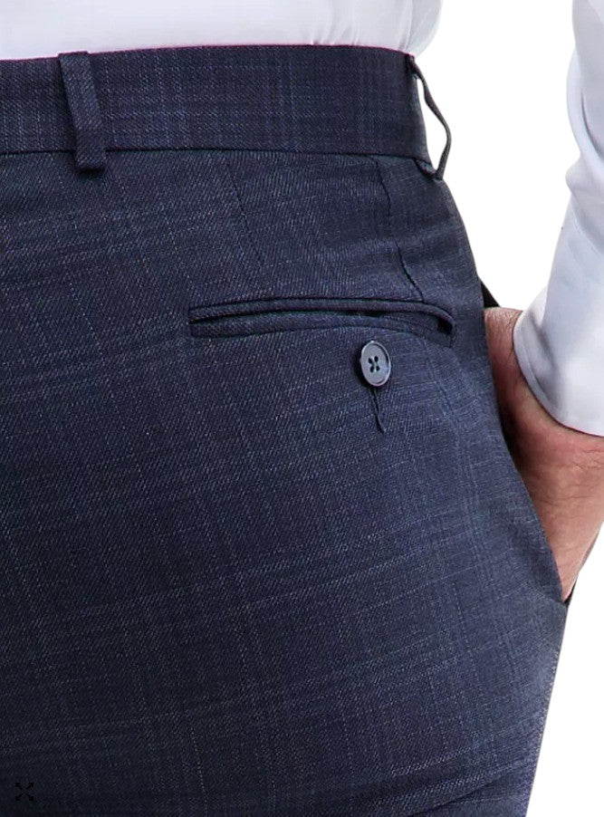 Calvin Klein Mens Slim fit Dress Pants 32 / 34 Navy  Blue Plaid