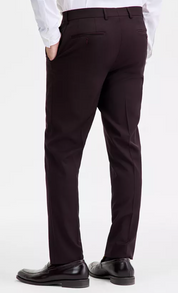 Ted Baker Mens Modern fit Dress Pants 33 / 32 Burgundy Red Solid Stretch