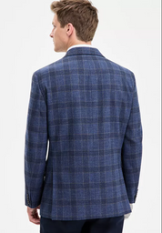 Tommy Hilfiger Mens Modern fit Sport Coat Blazer 46 R Blue Check Stretch