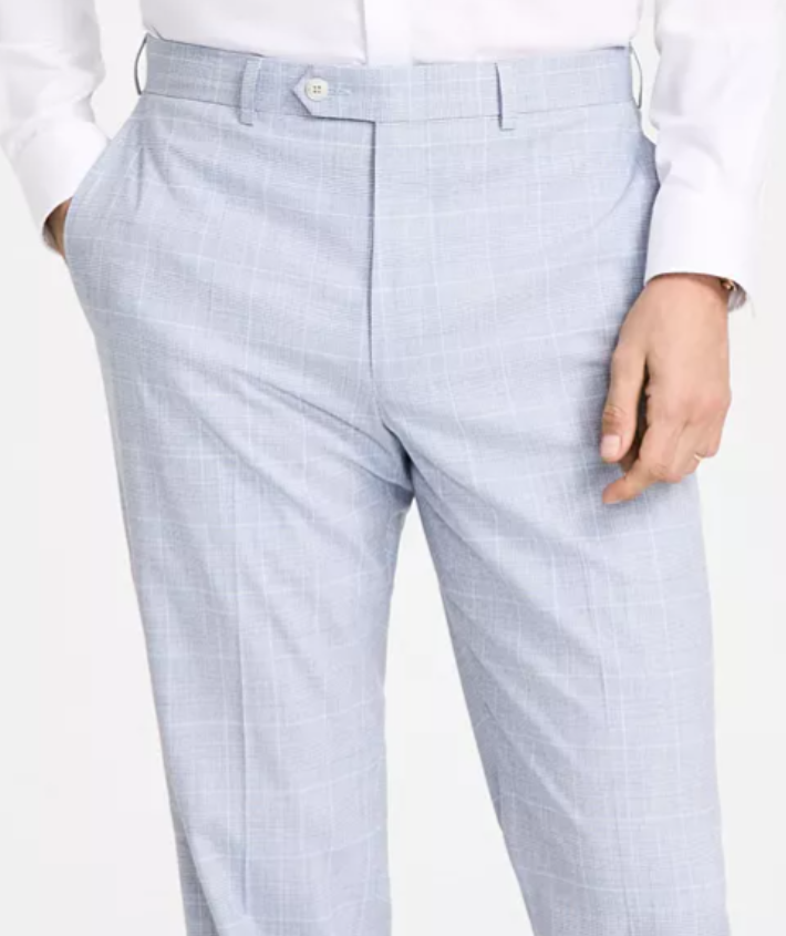 Michael Kors Mens Classic fit Dress Pants 30 / 30 Light Blue Check