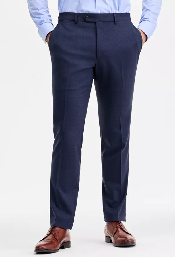 Ted Baker Mens Modern fit Dress Pants 38 / 32 Navy Blue Solid Stretch
