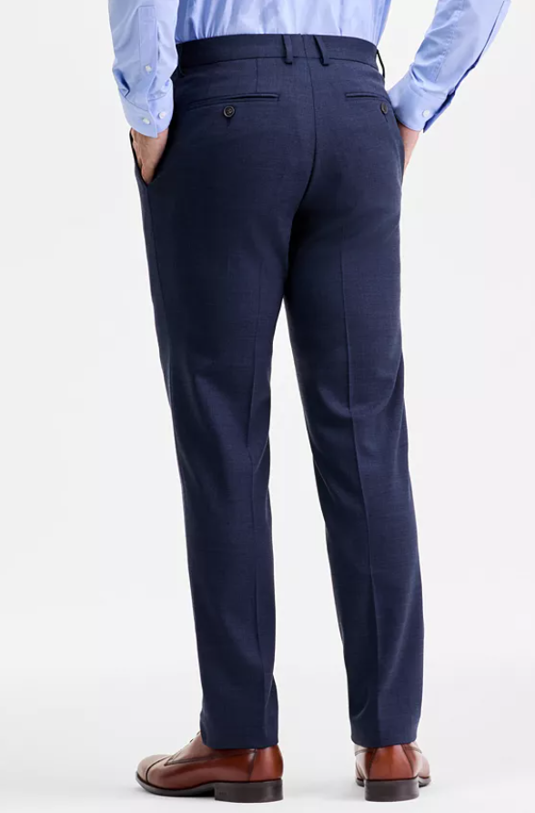 Ted Baker Mens Modern fit Dress Pants 38 / 32 Navy Blue Solid Stretch