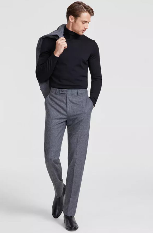 Calvin Klein Mens Slim fit Dress Pants 30 / 29 Charcoal Grey Solid