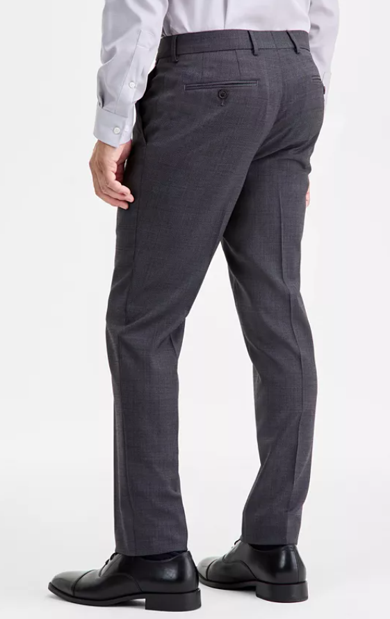 Ted Baker Mens Modern fit Wool Dress Pants 33 / 32 Gray Birdseye