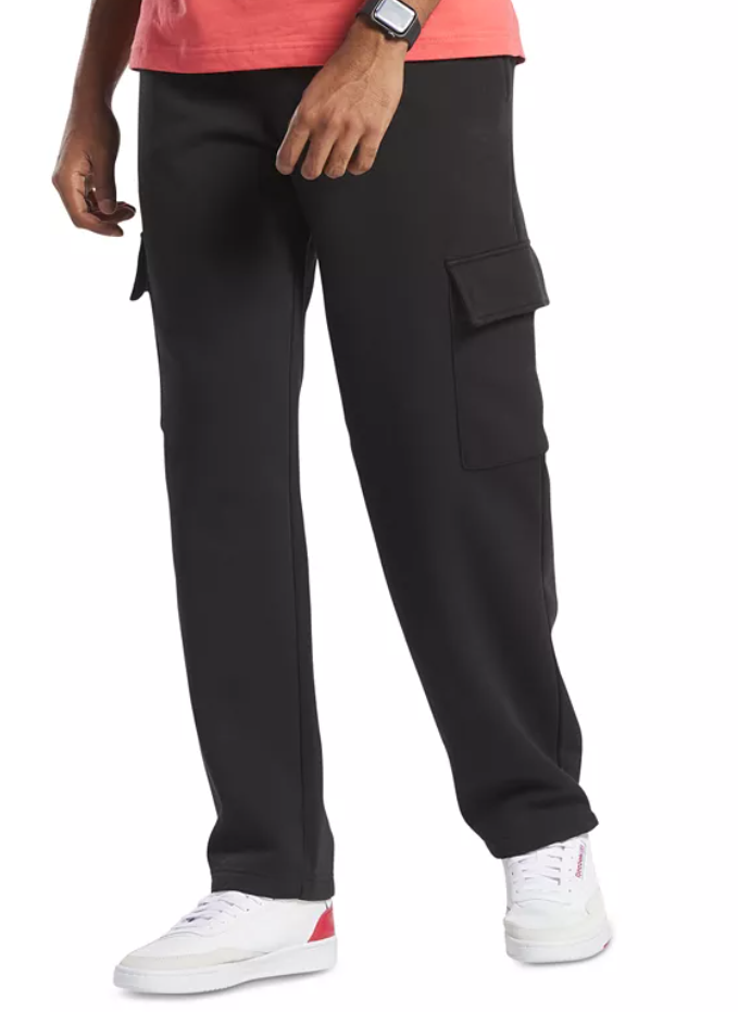 Reebok Mens Regular fit Cargo Pants Medium Black Solid