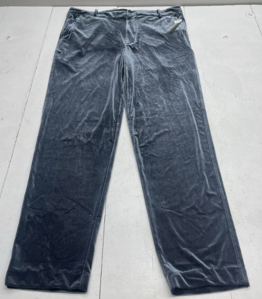 Jay Walker Mens Straight fit Casual Velvet Pants 33 / 33 Blue Solid