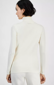 Anne Klein Womens Classic fit  Turtleneck Sweater Large Turtleneck White