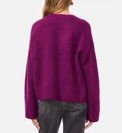 1. State Womens Classic fit Wide Sleeve Crewneck Sweater XS  Purple Solid