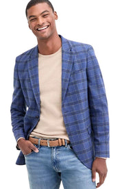 Nautica Mens Modern fit Sport Coat Blazer 40 S Blue Plaid