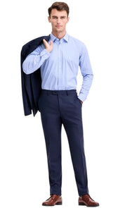 Ted Baker Mens Modern fit Dress Pants 36 / 32 Navy Blue Solid Stretch