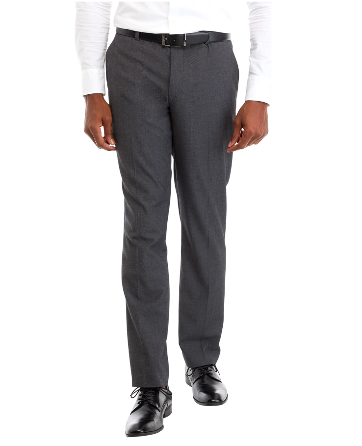 Perry Ellis Mens Modern fit Dress Pants 42 / 32 Charcoal Grey Stretch