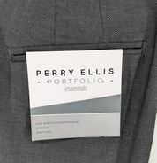 Perry Ellis Mens Modern fit Dress Pants 42 / 32 Charcoal Grey Stretch