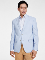 Michael Kors Mens Classic fit Sport Coat Blazer 46 L Light Blue Solid