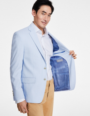 Michael Kors Mens Classic fit Sport Coat Blazer 46 L Light Blue Solid
