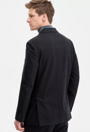 Tommy Hilfiger Mens Modern fit Cotton Suit Jacket Blazer 42 L Gray Striped