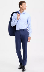 Tommy Hilfiger Mens Modern fit Dress Pants 34 / 30 Navy Blue Solid Stretch Wool