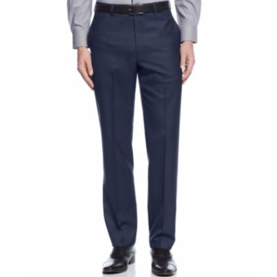 Calvin Klein Mens Slim fit Dress Pants 46 / 30 Navy Blue Solid Stretch