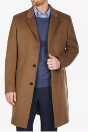 Lauren Ralph Lauren Mens Pure Cashmere Classic fit Overcoat Coat 38 S Brown