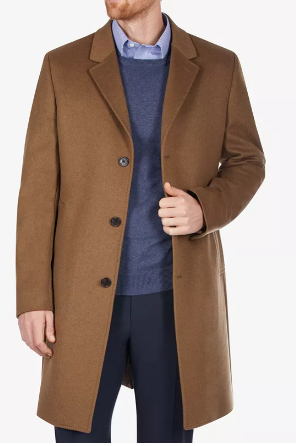 Lauren Ralph Lauren Mens Pure Cashmere Classic fit Overcoat Coat 38 S Brown