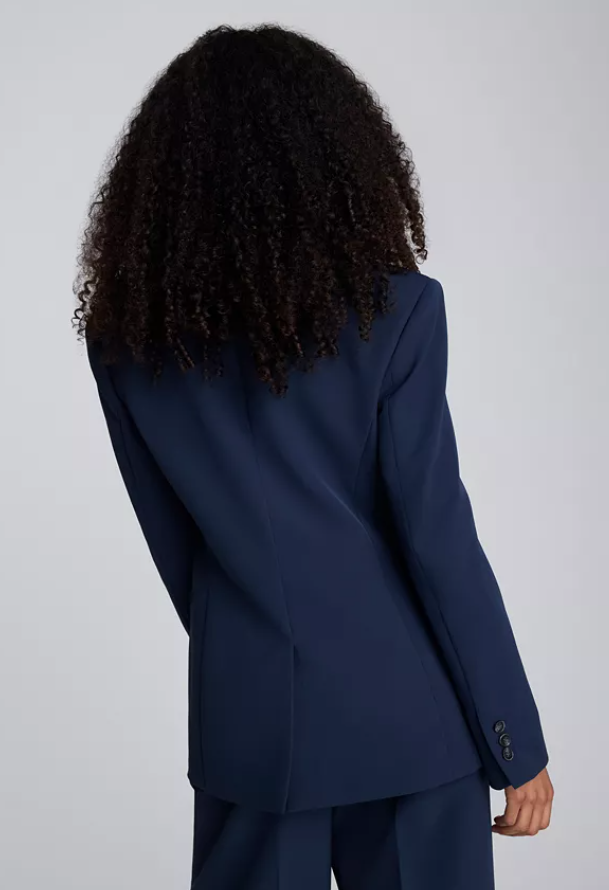 Kenneth Cole Reaction Womens Slim fit Sport Coat Blazer 6 Navy Blue Solid