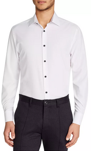 Con.Struct Mens Slim fit Dress Shirt Large 16-16.5 34-35 White Solid