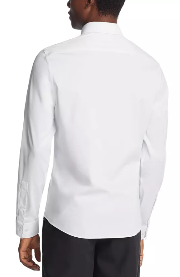 Michael Kors Mens Slim fit Dress Shirt XL 17-17.5 34-35 White Solid