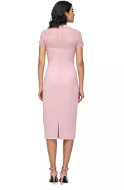 JS Collections Women's Classic Fit Roselle Bow Trim Dress 16 Pink