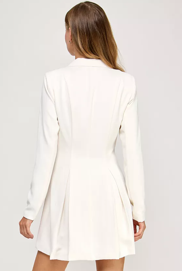 Seni & Cade Womens Classic fit Long Sleeve Sport Coat Dress XL White Solid