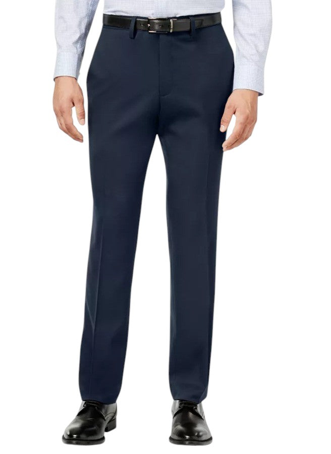 Kenneth Cole Mens Slim fit Dress Pants 30 / 30 Navy Blue Solid Stretch