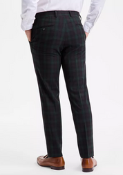 Bar III Mens Slim fit Dress Pants 30 / 32 Green Plaid Stretch
