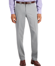 Perry Ellis Mens Slim fit Dress Pants 34 / 30 Light Grey Solid