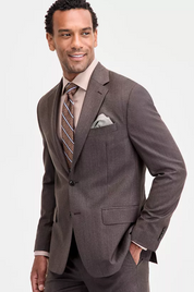 Michael Kors Mens Classic fit Suit Jacket Blazer 40 R Brown Stretch Wool