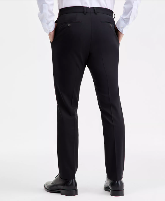 Ted Baker Mens Modern fit Dress Pants 32 / 34 Black Solid Stretch Wool