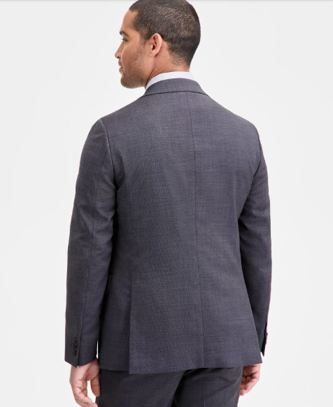 Ted Baker Mens Modern fit Sport Coat Blazer 44 L Grey Solid Stretch Wool